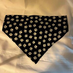 Black Bandana with White Paw Prints